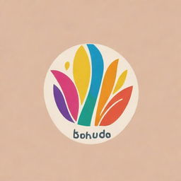 Colorful and bright logo for a textile designer with the brand name 'Bhuda', inspired by Pakistani design aesthetics