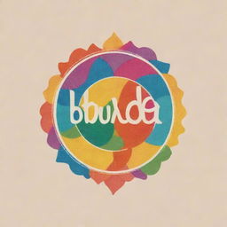 Colorful and bright logo for a textile designer with the brand name 'Bhuda', inspired by Pakistani design aesthetics