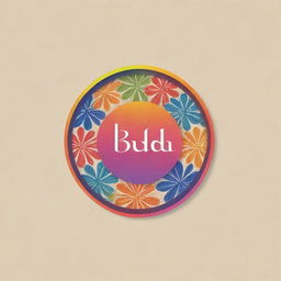 Colorful and bright logo for a textile designer with the brand name 'Bhuda', inspired by Pakistani design aesthetics