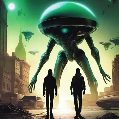 In the science fiction novel, the protagonist teams up with his homeboy to save the universe from alien invaders.