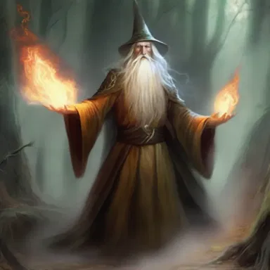 In the land of elves, there was a powerful wizard who could conjure fire from a single mote of dust.