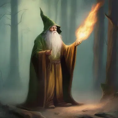 In the land of elves, there was a powerful wizard who could conjure fire from a single mote of dust.
