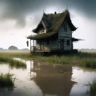 The main characters' secret hideout was located on a secluded flood plain, providing them with a safe place away from society.