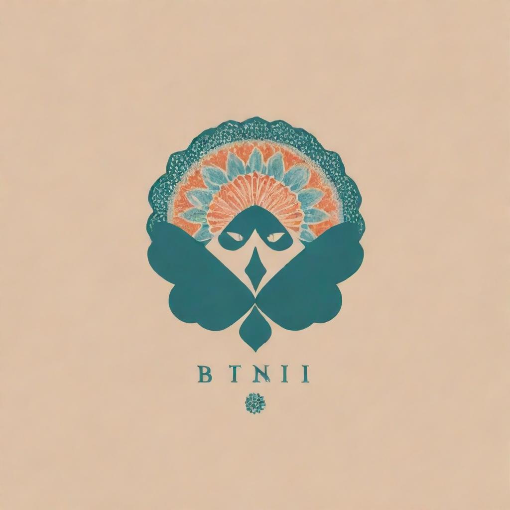 Logo for a textile designer with the brand name 'BINTI', incorporating traditional Pakistani colors and design aesthetics