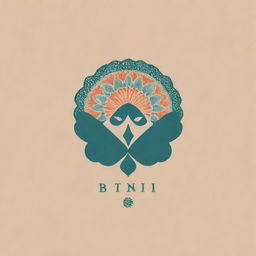 Logo for a textile designer with the brand name 'BINTI', incorporating traditional Pakistani colors and design aesthetics