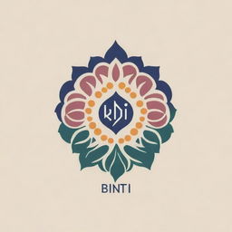 Logo for a textile designer with the brand name 'BINTI', incorporating traditional Pakistani colors and design aesthetics