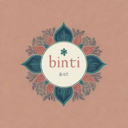 Logo for a textile designer with the brand name 'BINTI', incorporating traditional Pakistani colors and design aesthetics