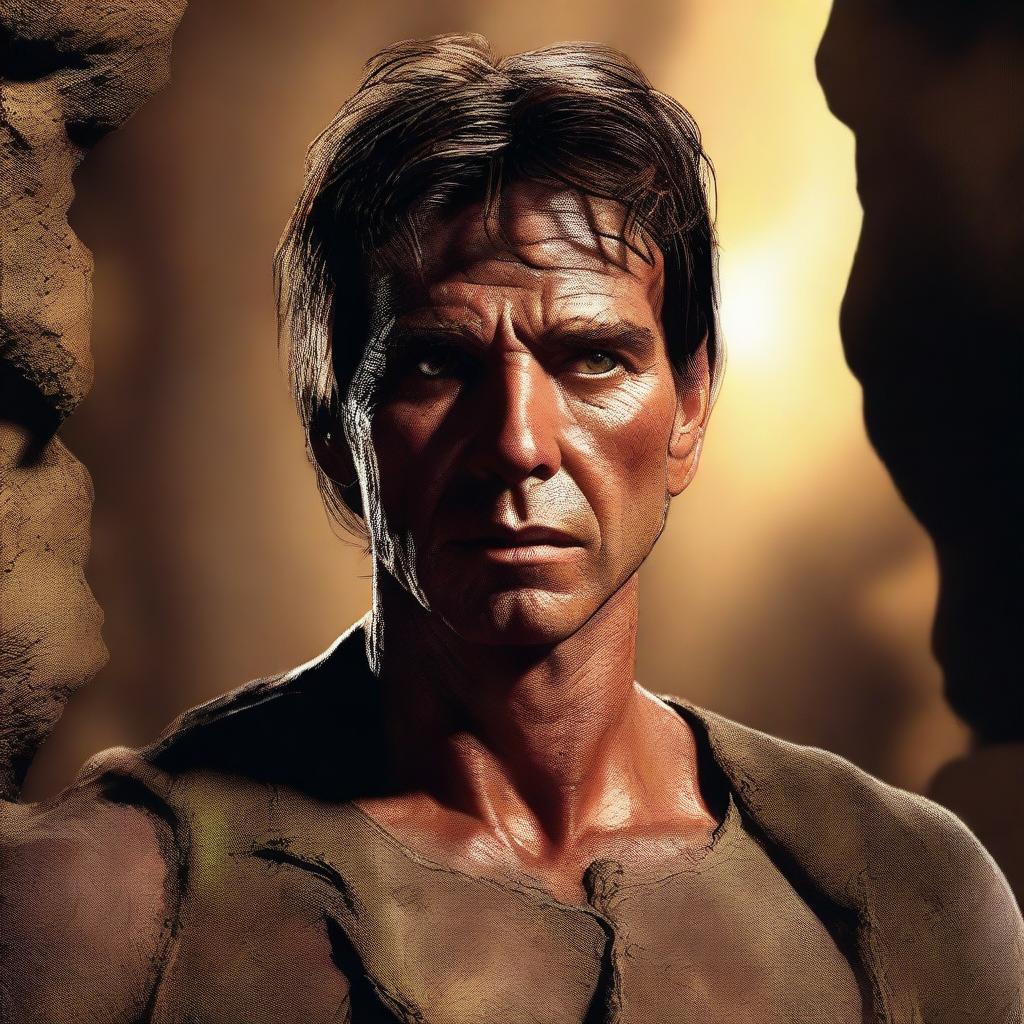 A hyper-realistic digital art piece depicting Rick O'Connell from the movie 'The Mummy'