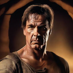 A hyper-realistic digital art piece depicting Rick O'Connell from the movie 'The Mummy'