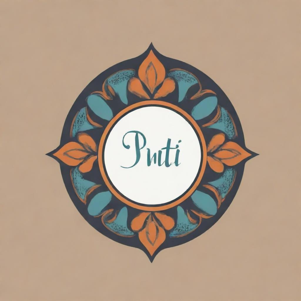 Logo for a designer with the brand name 'BINTI', incorporating traditional Pakistani colors and design aesthetics