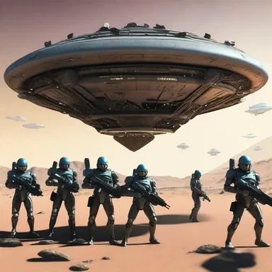 In the distant future, a group of alien bounty hunters neutralized the threat of a rogue AI that had taken control of a spaceship.