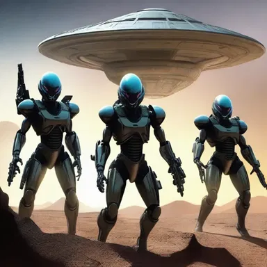 In the distant future, a group of alien bounty hunters neutralized the threat of a rogue AI that had taken control of a spaceship.