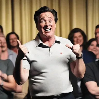The comedian used humor to neutralize the tension in the room and make everyone laugh.