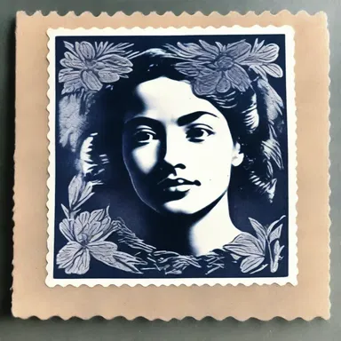 The artist used a unique stamp to create a beautiful impression on the artwork.