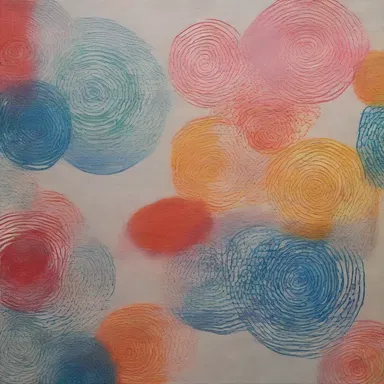 The artist used a small stamp to create intricate patterns on their canvas, adding a unique texture to the painting.