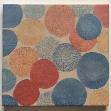 The artist used a small stamp to create intricate patterns on their canvas, adding a unique texture to the painting.