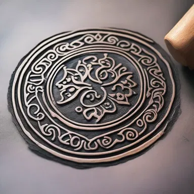 The stamp is an essential tool in the process of creating intricate designs on metalwork used in architectural elements and interior decor.