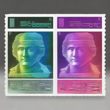 In the year 3021, postage stamps have become digital tokens embedded in holographic messages.