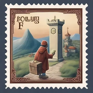 In the magical kingdom of Eldoria, the postage stamp is enchanted with a spell to protect the mail from tampering.