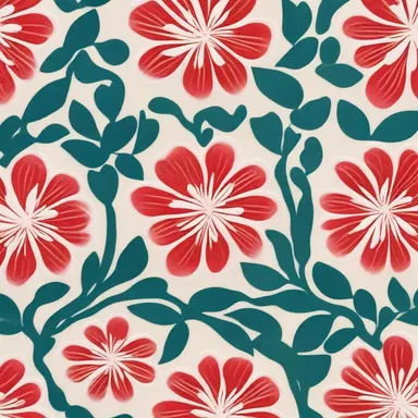 The artist used a stamp of a flower to create unique patterns on her artwork.