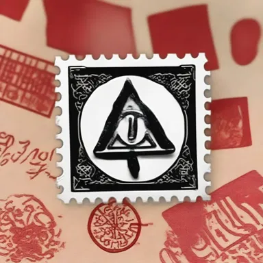 In the horror movie, the main character discovered a stamp with a mysterious symbol that brought a curse upon her.