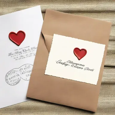 During their romantic getaway, the couple exchanged love letters sealed with a heart-shaped stamp.