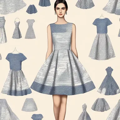 The designer created a unique stamp pattern for the fabric of the dress, giving it a trendy and stylish look.