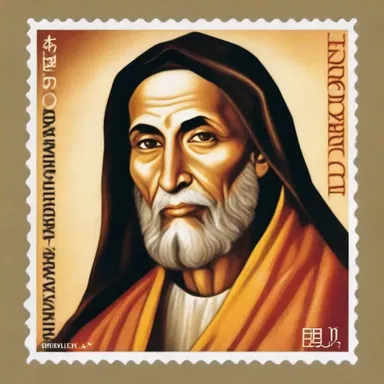 The stamp featured a religious painting of a saint, signifying the significance of faith in people's lives.