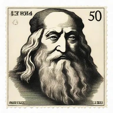 During the Renaissance, the great artist Leonardo da Vinci made significant stamps with his inventions and artwork.