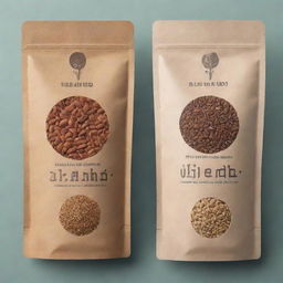 Modify the edible seed package design to clearly depict that the seeds are suitable for human consumption, with noticeable food symbols and text emphasizing their edibility.