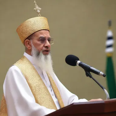The religious leader preached about the need to stamp out hatred and promote peace.