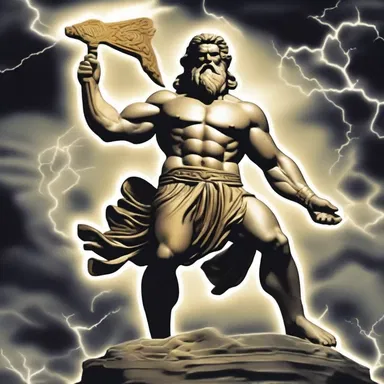 In Greek mythology, Zeus would stamp his thunderbolt to show his power.