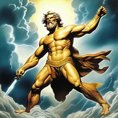 In Greek mythology, Zeus would stamp his thunderbolt to show his power.
