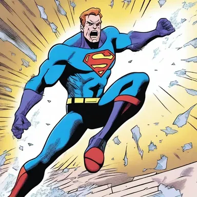 In the comic book, the superhero stamped his foot on the ground to create a powerful shockwave.