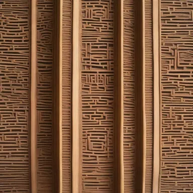 The walls of the building were stamped with intricate designs.