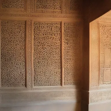 The walls of the building were stamped with intricate designs.