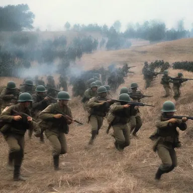 In the movie, the soldiers strategically set up a bridgehead to defend against the enemy's attack.