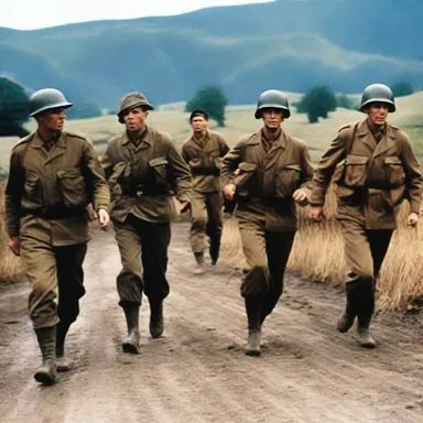 The film depicted a group of soldiers establishing a bridgehead in enemy territory during World War II.