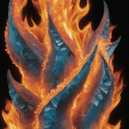 Enhanced book cover with an intertwined design of searing flames and glacial ice. Between this arresting contrast, 'Fire Crystal' is imprinted with a font that cascades like melting ice yet burns with the intensity of fire.