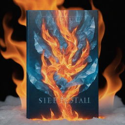 Enhanced book cover with an intertwined design of searing flames and glacial ice. Between this arresting contrast, 'Fire Crystal' is imprinted with a font that cascades like melting ice yet burns with the intensity of fire.