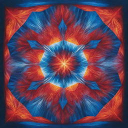 Upgrade the book cover where fire and ice create a vivid kaleidoscope-like pattern. At the centerpiece, the title 'Fire Crystal' is etched, shimmering with a brilliant blend of fiery red and icy-blue hues adding to its allure.