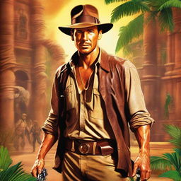 A high-resolution, digital art movie poster featuring Rip Wheeler as Indiana Jones