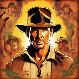 A high-resolution, digital art movie poster featuring Rip Wheeler as Indiana Jones