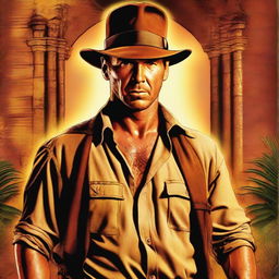 A high-resolution, digital art movie poster featuring Rip Wheeler as Indiana Jones