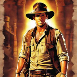 A high-quality, digital art movie poster for Raiders of the Lost Ark starring Cole Hauser