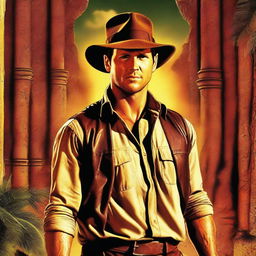 A high-quality, digital art movie poster for Raiders of the Lost Ark starring Cole Hauser