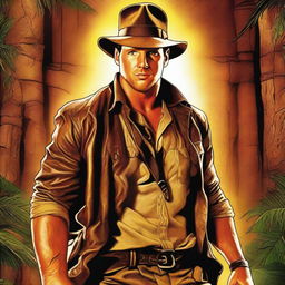 A high-quality, digital art movie poster for Raiders of the Lost Ark starring Cole Hauser