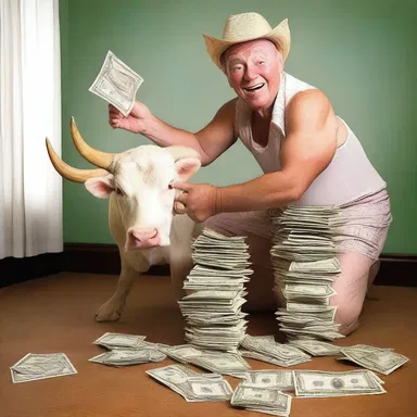 He entertained us all with his hilarious cock-and-bull story about how he became a millionaire overnight.
