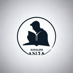 Create a minimalistic logo for an application named 'EdukasiAritmatika SosialGame'. The design should feature a silhouette of a book opening into a world and incorporate light gaming elements.