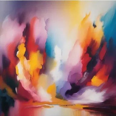 The artist portrayed the defervescence of a fever through a beautiful painting, using colors that shifted from warm and intense to cool and calming.